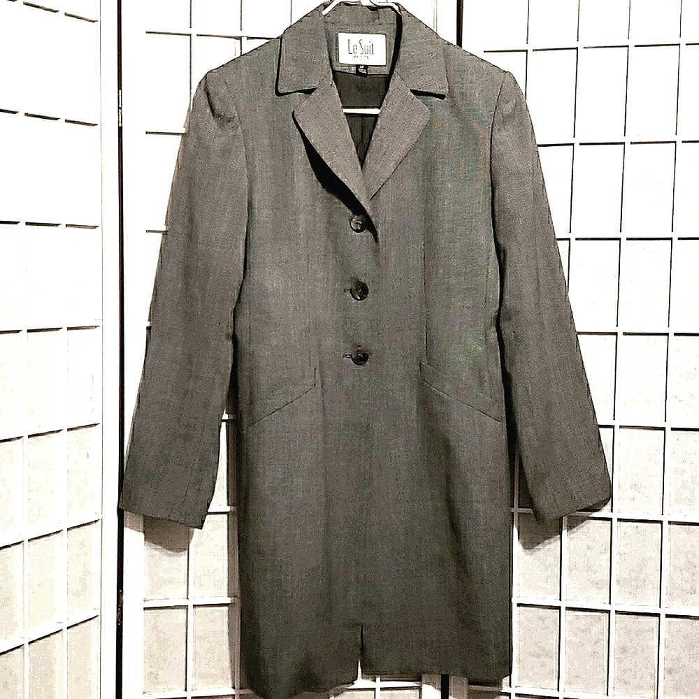 LE SUIT PETITE GREY RAYON/POLYESTER JKT SZ 6